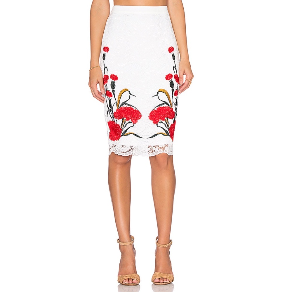Endless Rose Embroidered Pencil Skirt